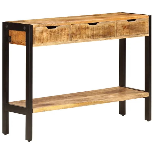 Buffet avec 3 tiroirs 110x35x75 cm Bois de manguier massif