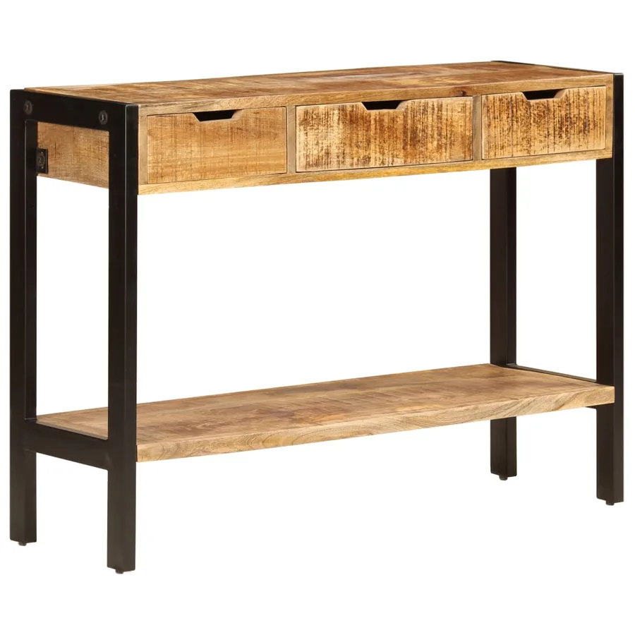 Buffet avec 3 tiroirs 110x35x75 cm Bois de manguier massif - 10