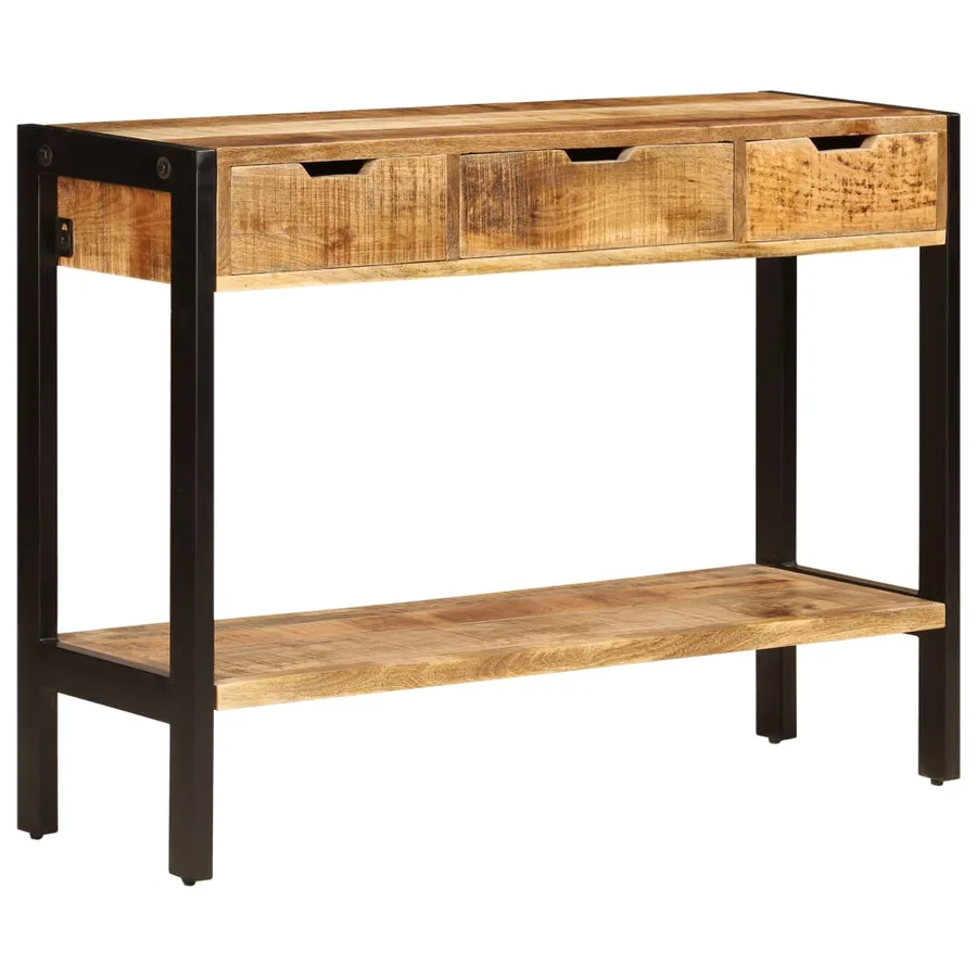 Buffet avec 3 tiroirs 110x35x75 cm Bois de manguier massif - 11