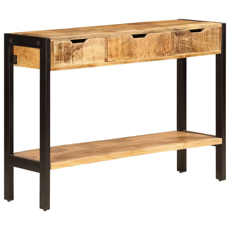 Buffet avec 3 tiroirs 110x35x75 cm Bois de manguier massif - 12