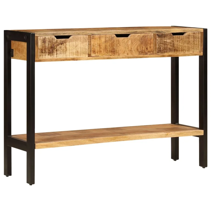 Buffet avec 3 tiroirs 110x35x75 cm Bois de manguier massif - 2
