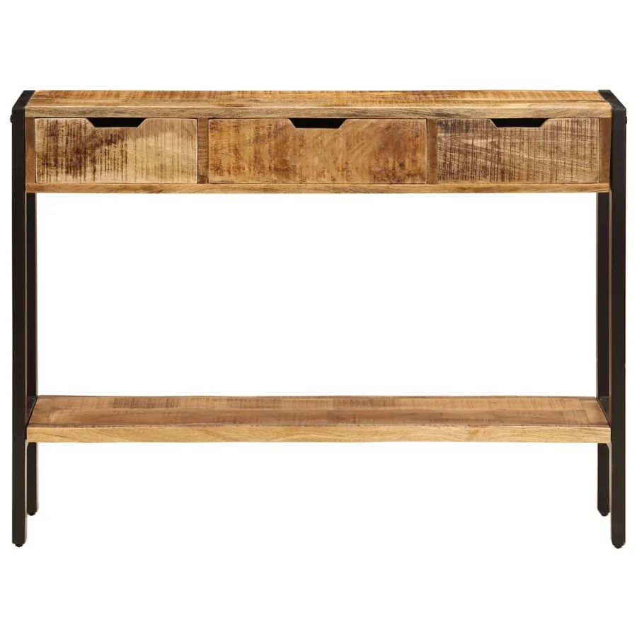 Buffet avec 3 tiroirs 110x35x75 cm Bois de manguier massif - 3