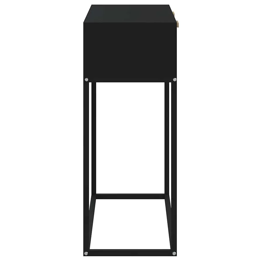 Table console noir 80x30x75 cm bois d'ingénierie et fer - 6