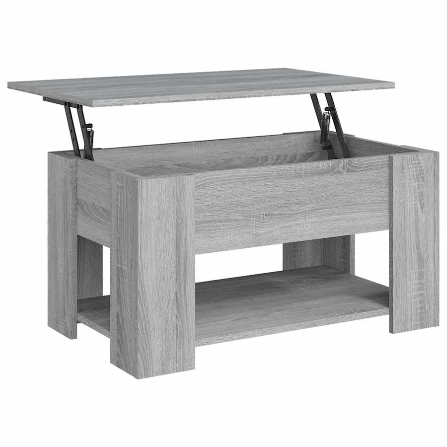 Table basse Sonoma gris 79x49x41 cm Bois d'ingénierie - 2