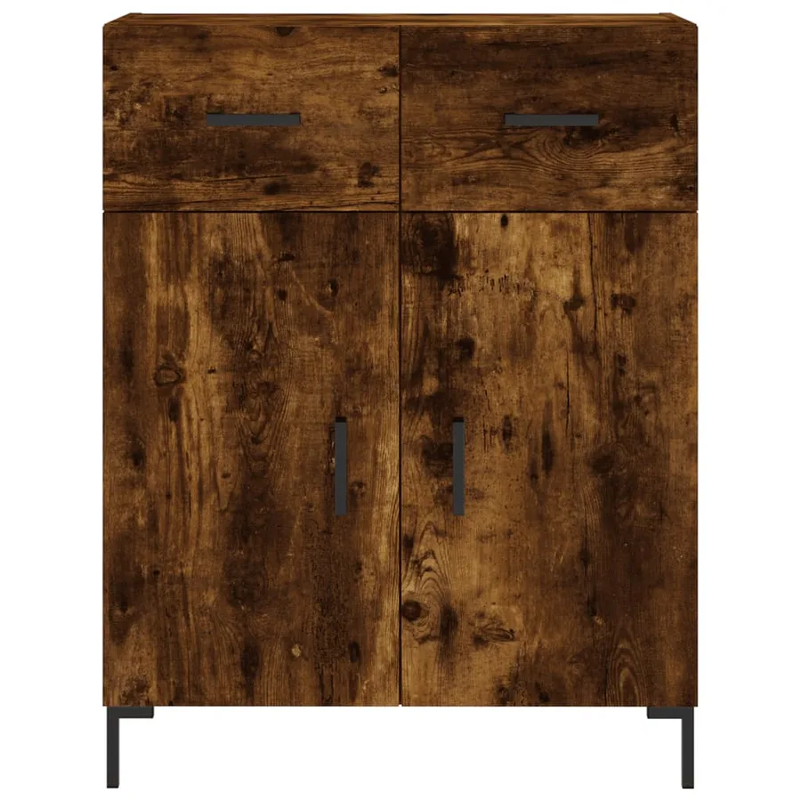 Buffet haut Chêne fumé 69,5x34x180 cm Bois d'ingénierie - 8
