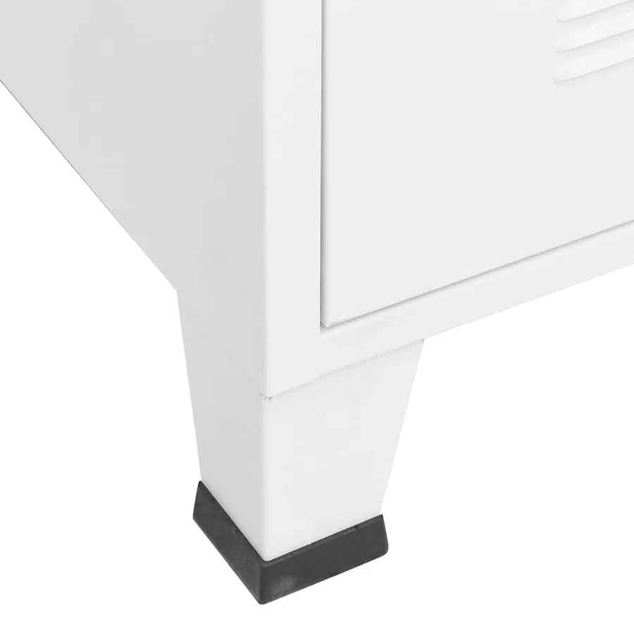 Meuble TV industriel Blanc 105x35x42 cm Métal - 8