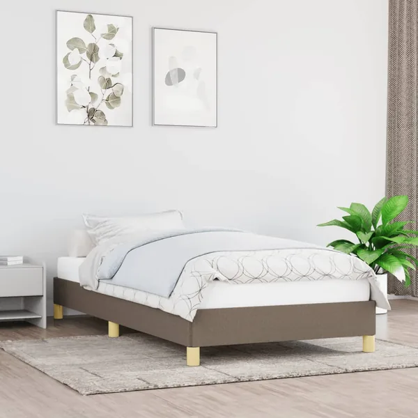 Cadre de lit sans matelas taupe 90x190 cm tissu