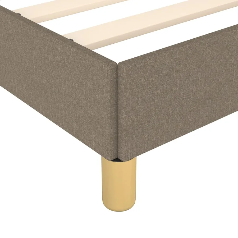 Cadre de lit sans matelas taupe 90x190 cm tissu - 7