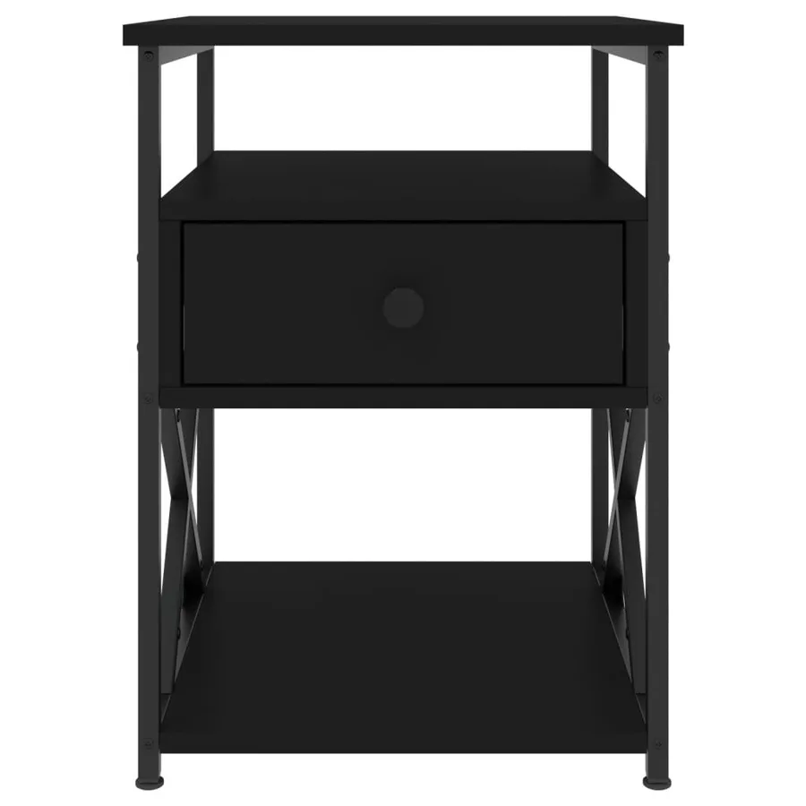 Tables de chevet 2 pcs noir 40x42x55 cm bois d’ingénierie - 6