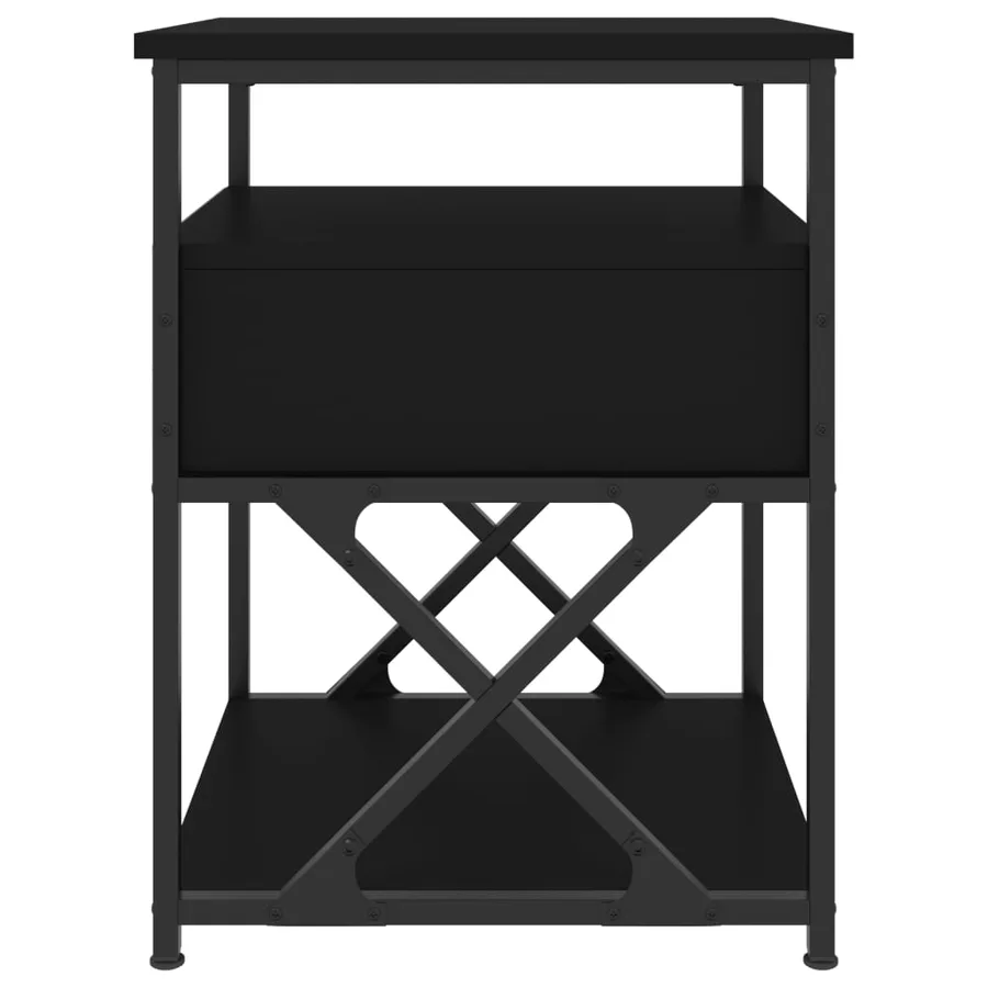 Tables de chevet 2 pcs noir 40x42x55 cm bois d’ingénierie - 8