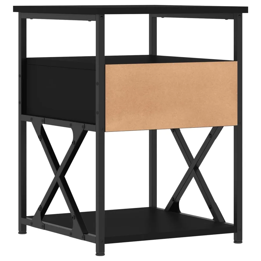 Tables de chevet 2 pcs noir 40x42x55 cm bois d’ingénierie - 9