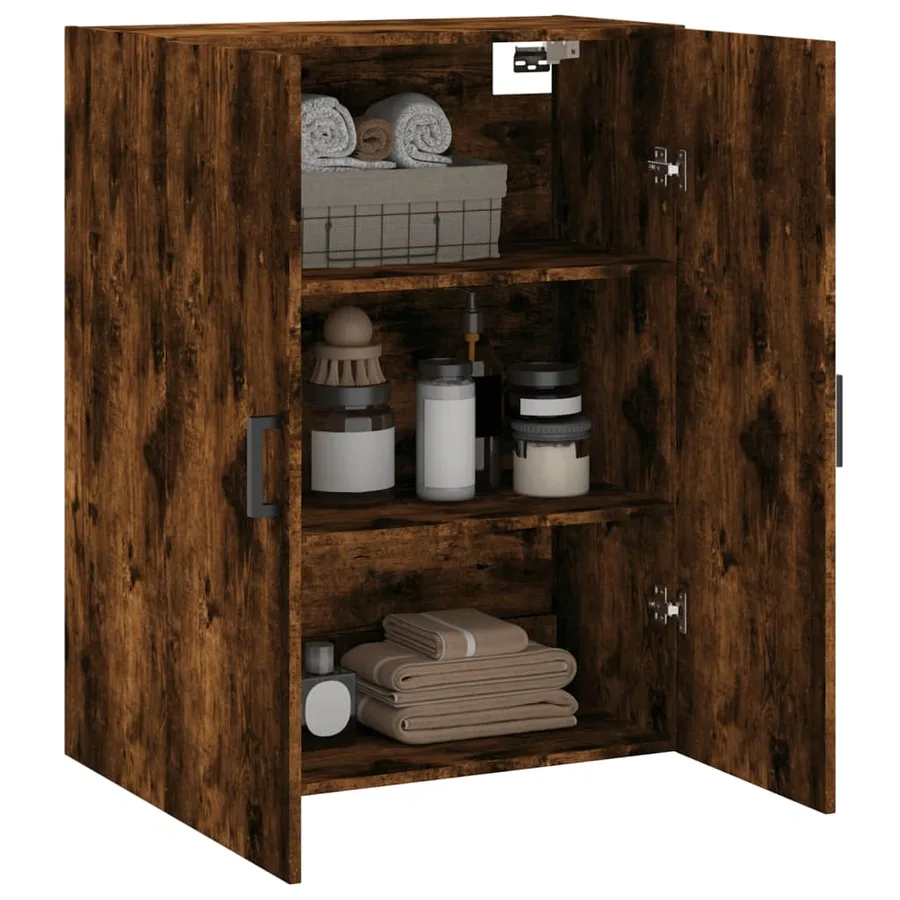 Armoire murale chêne fumé 69,5x34x90 cm - 5