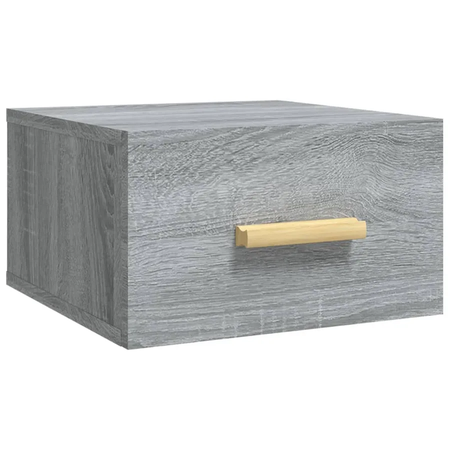 Table de chevet murale sonoma gris 35x35x20 cm - 2