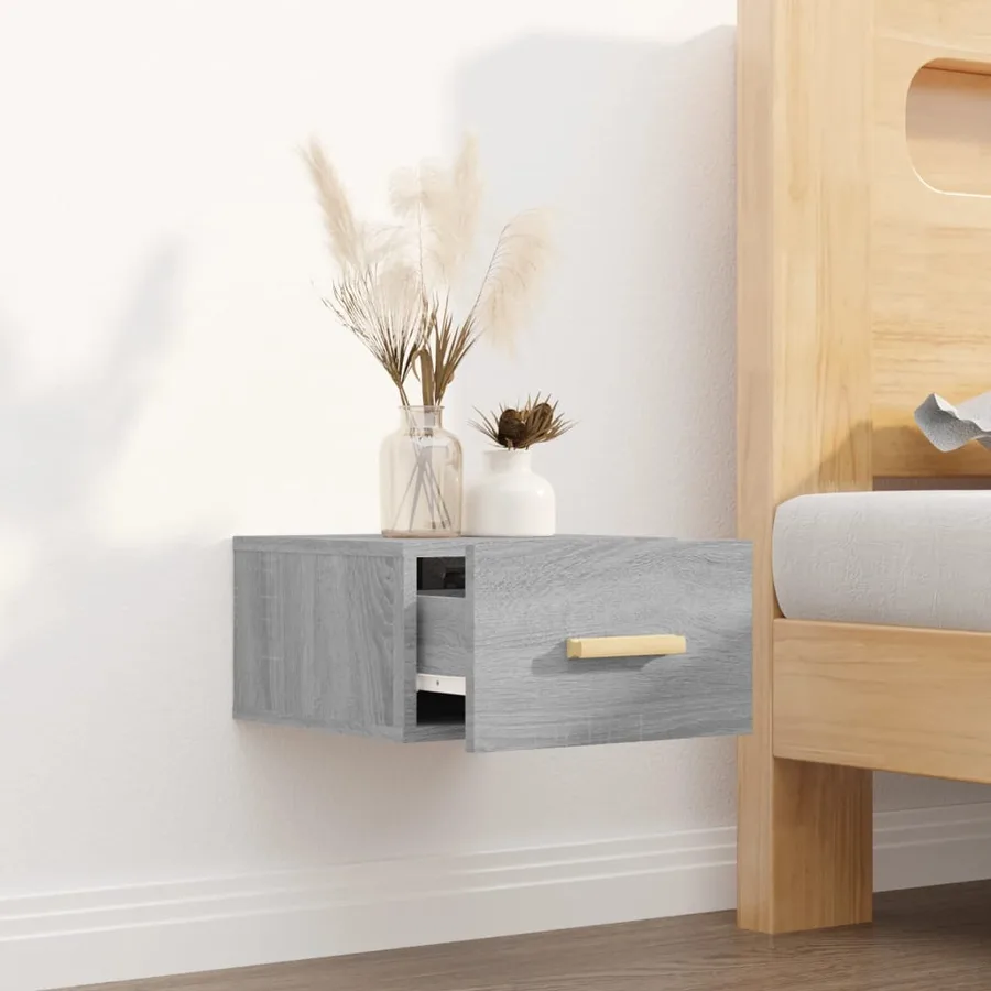 Table de chevet murale sonoma gris 35x35x20 cm - 3