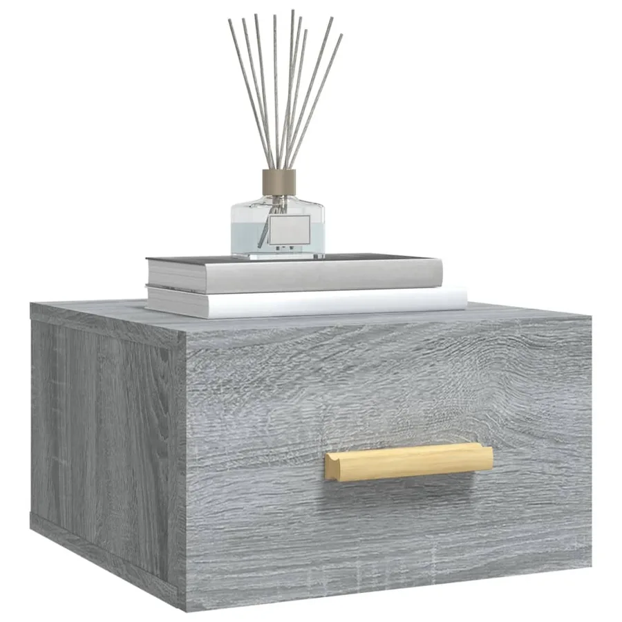 Table de chevet murale sonoma gris 35x35x20 cm - 8
