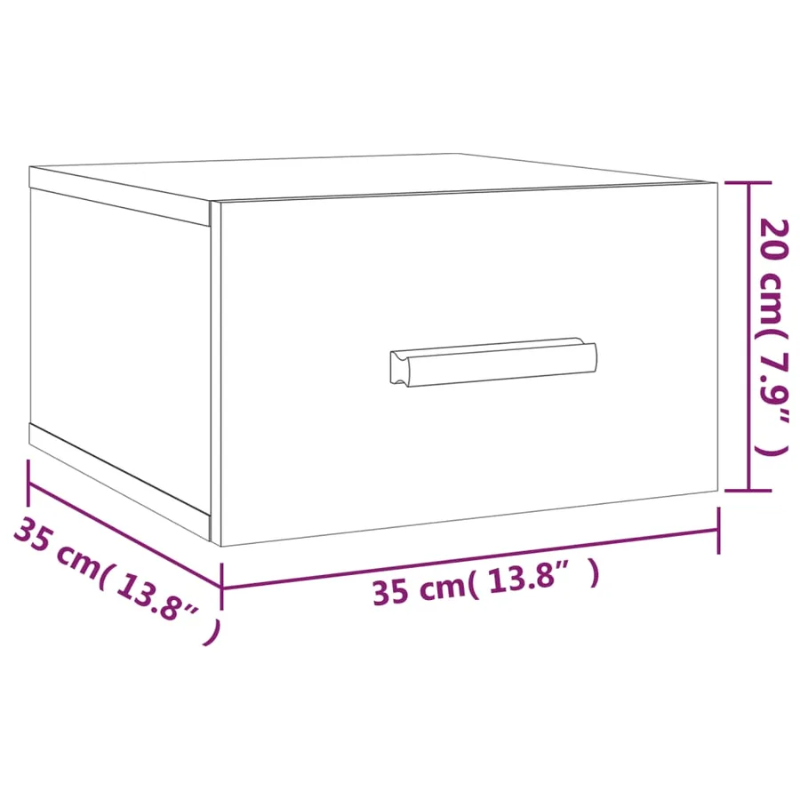 Table de chevet murale sonoma gris 35x35x20 cm - 9
