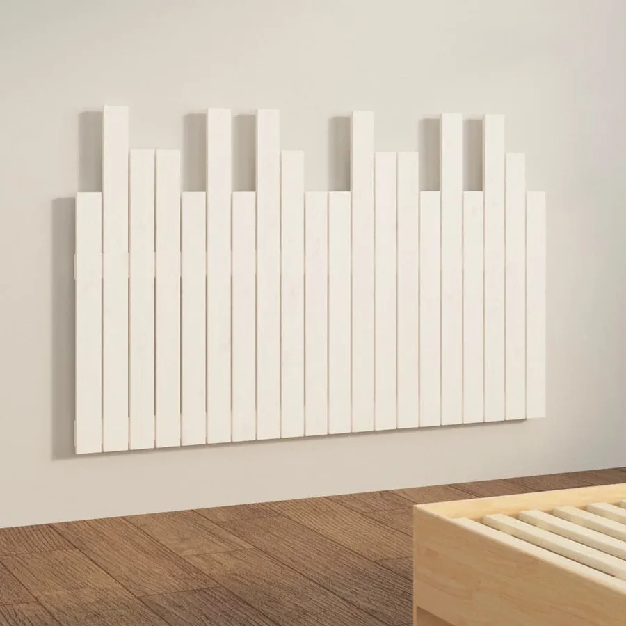 Tête de lit murale Blanc 127,5x3x80 cm Bois massif de pin - 4