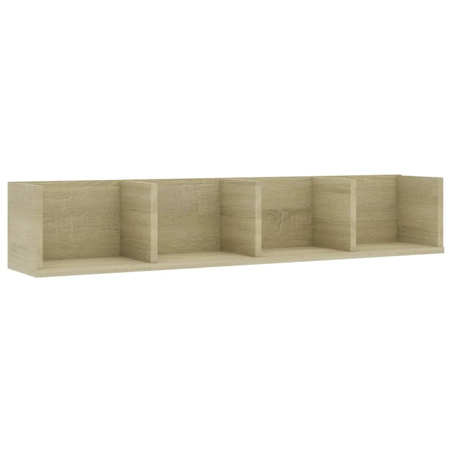 Étagère murale à CD Chêne sonoma 100x18x18 cm Bois d'ingénierie - 2