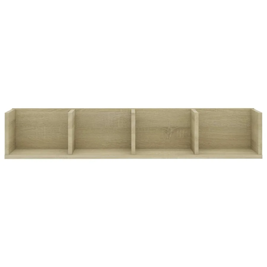 Étagère murale à CD Chêne sonoma 100x18x18 cm Bois d'ingénierie - 4