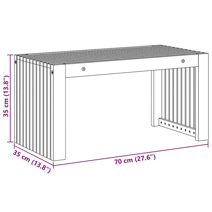 Table d'appoint Huile Naturelle 70 x 35 x 35 cm - 8