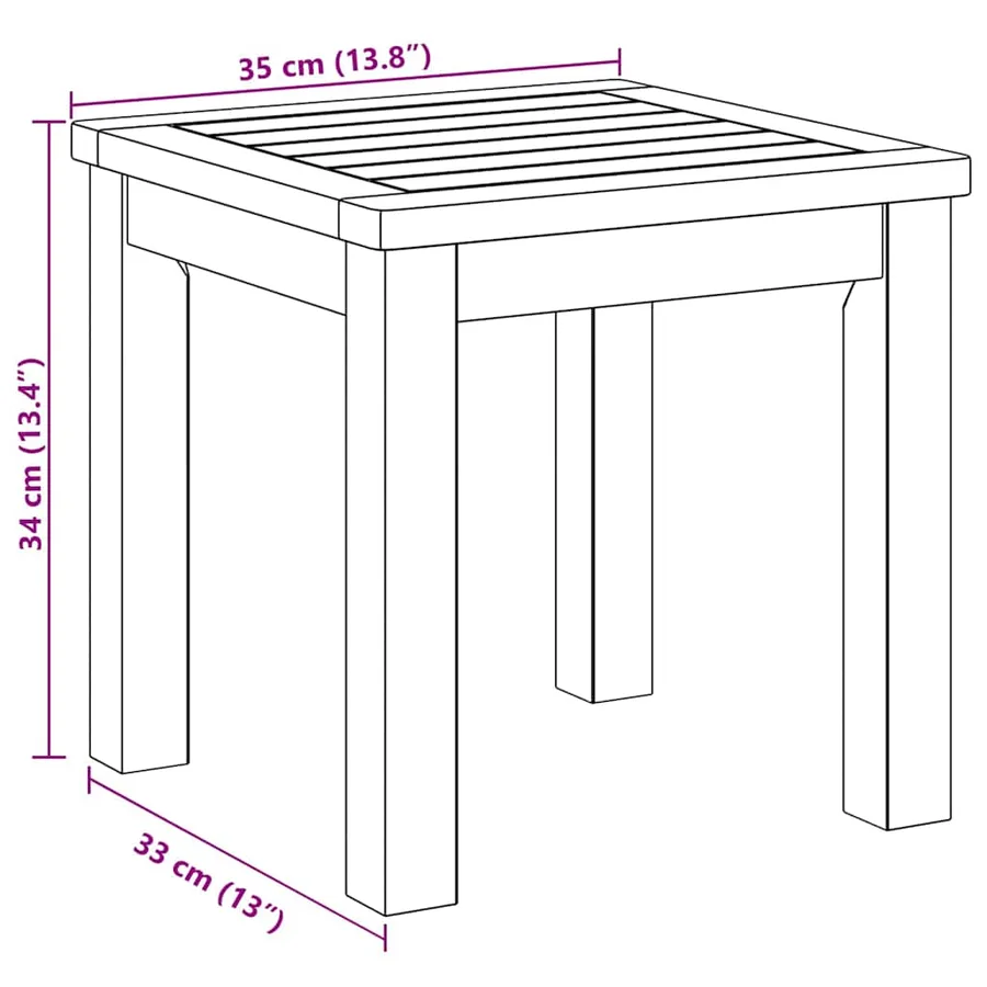 Table d'appoint Huile Naturelle 35 x 35 x 34 cm - 8