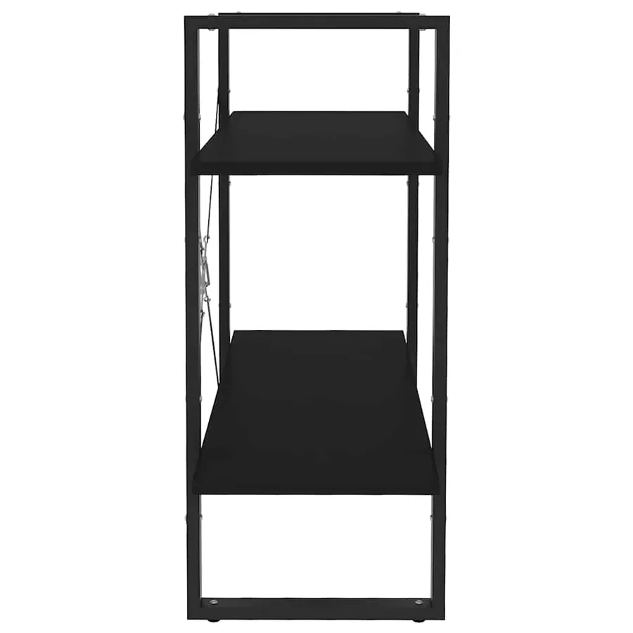 Bibliothèque à 2 niveaux Noir 80x30x70 cm bois d'ingénierie - 5