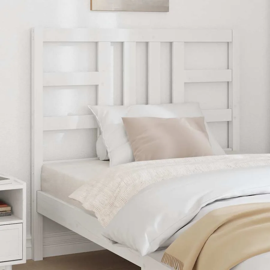 Tête de lit Blanc 106x4x100 cm Bois massif de pin