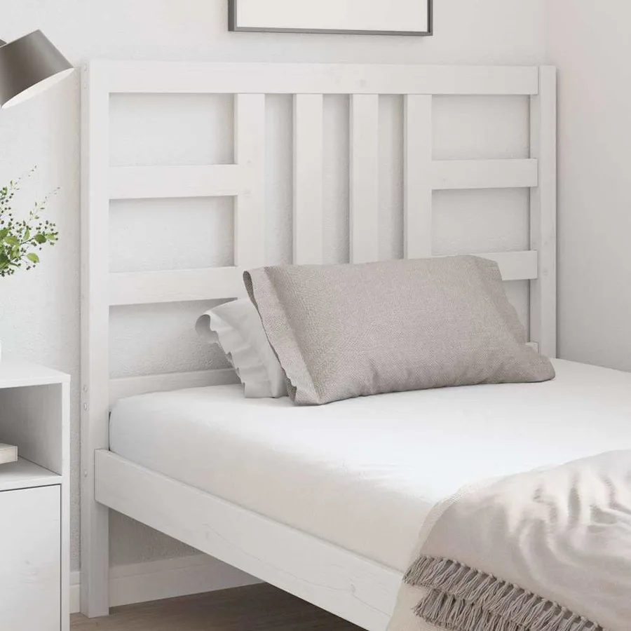 Tête de lit Blanc 106x4x100 cm Bois massif de pin - 3