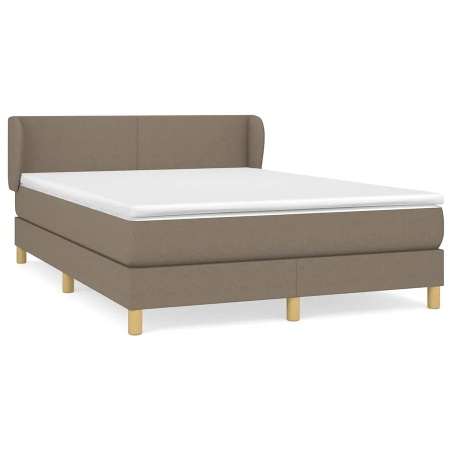 Sommier à lattes de lit avec matelas Taupe 140x190 cm Tissu - 2