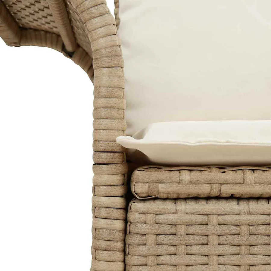 Canapé de jardin avec coussin Beige 141 x 62 x 69 cm polyrotin - 7