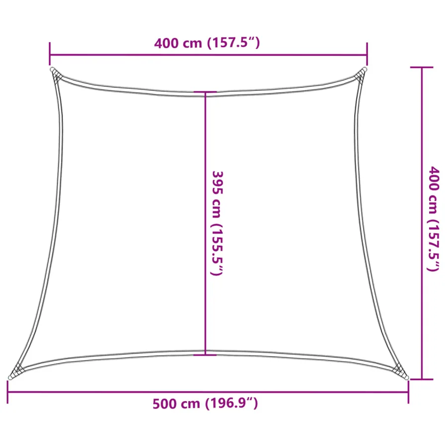Voile d'ombrage 160 g/m² trapèze gris clair 4/5x4 m PEHD - 10