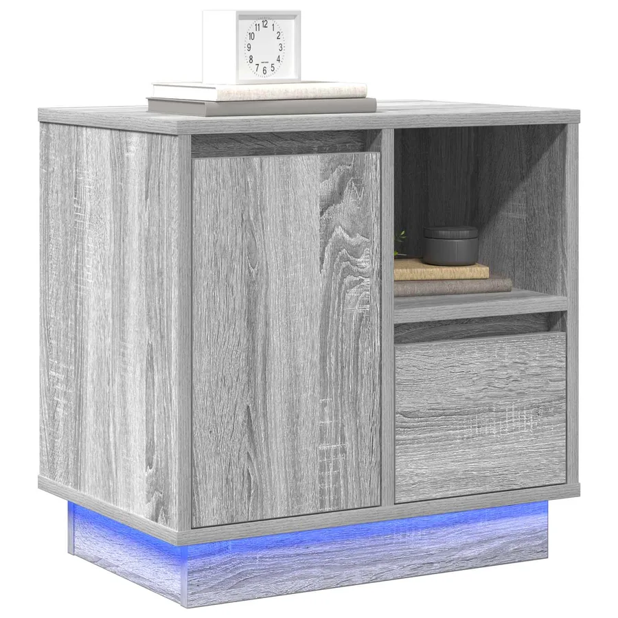 Cabinet de chevet avec tiroir 2 pcs Gris 50 x 34,5 x 50 cm. - 2