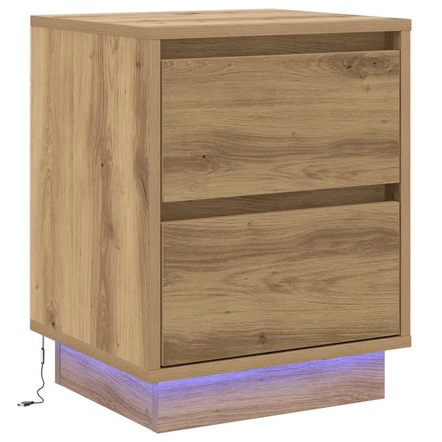 Cabinet de chevet 2 pc Chêne artisanal 39 x 34,5 x 50 cm - 6