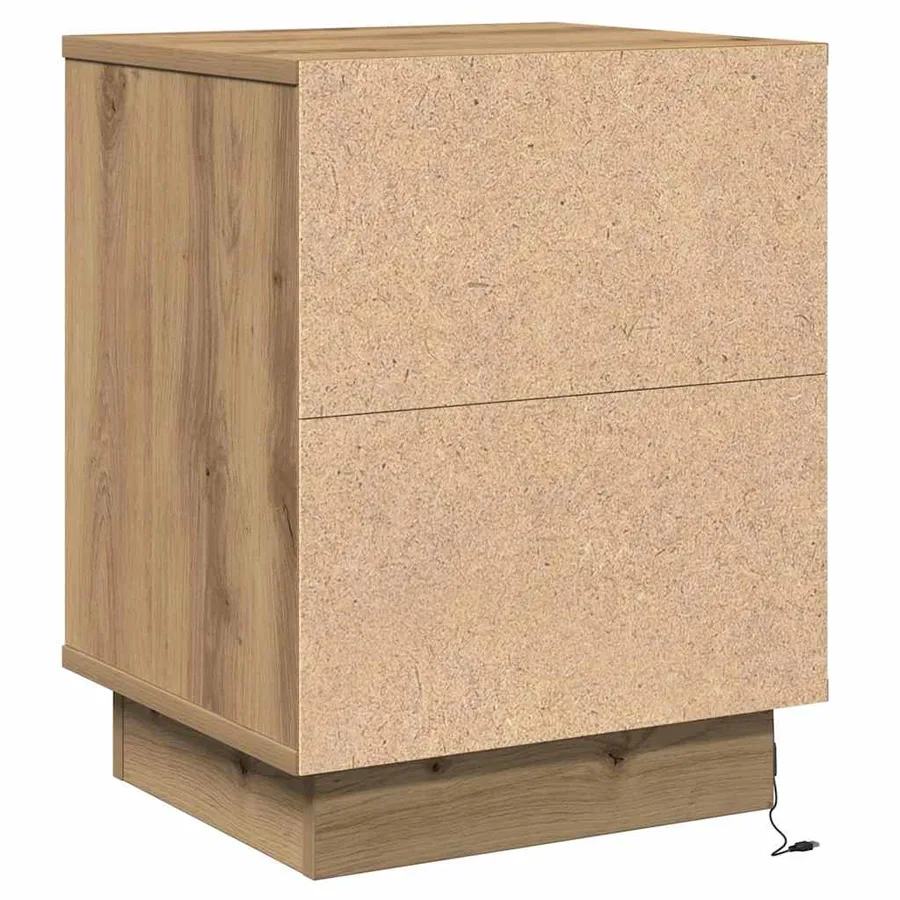 Cabinet de chevet 2 pc Chêne artisanal 39 x 34,5 x 50 cm - 8