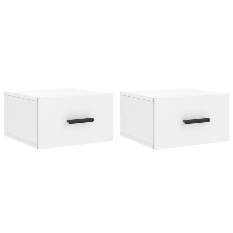 Tables de chevet murales 2 pcs blanc 35x35x20 cm - 2