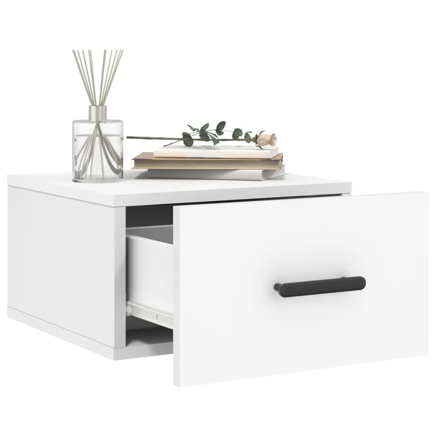 Tables de chevet murales 2 pcs blanc 35x35x20 cm - 4