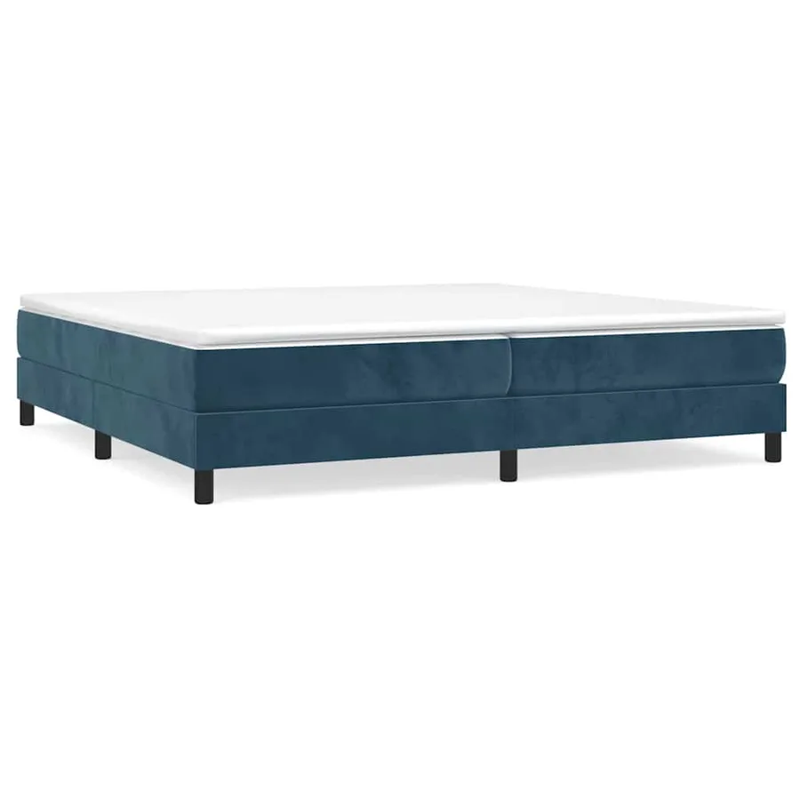 Sommier à lattes de lit et matelas Bleu foncé 200x200cm Velours - 2