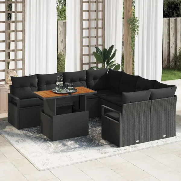 Ensemble de canapé de jardin 9 pc 8-Nombre de places