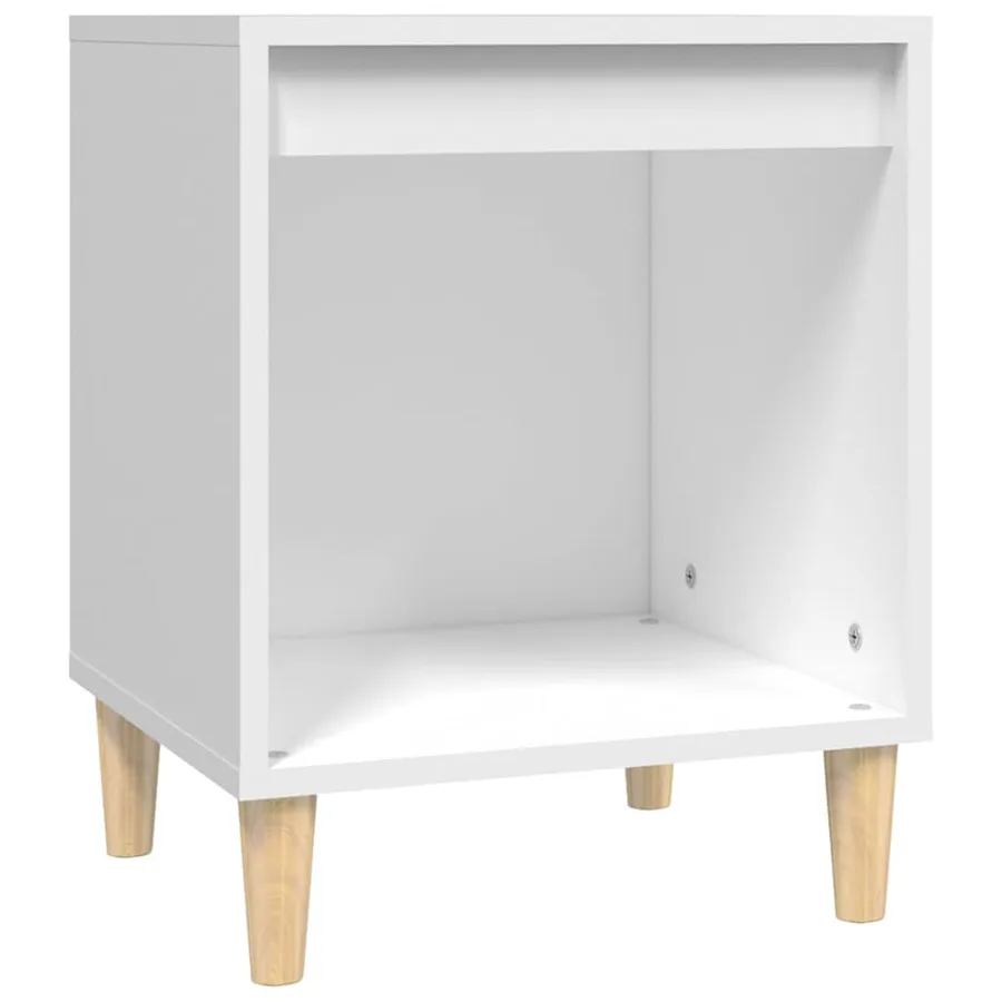 Table de chevet Blanc 40x35x50 cm Bois d’ingénierie - 2