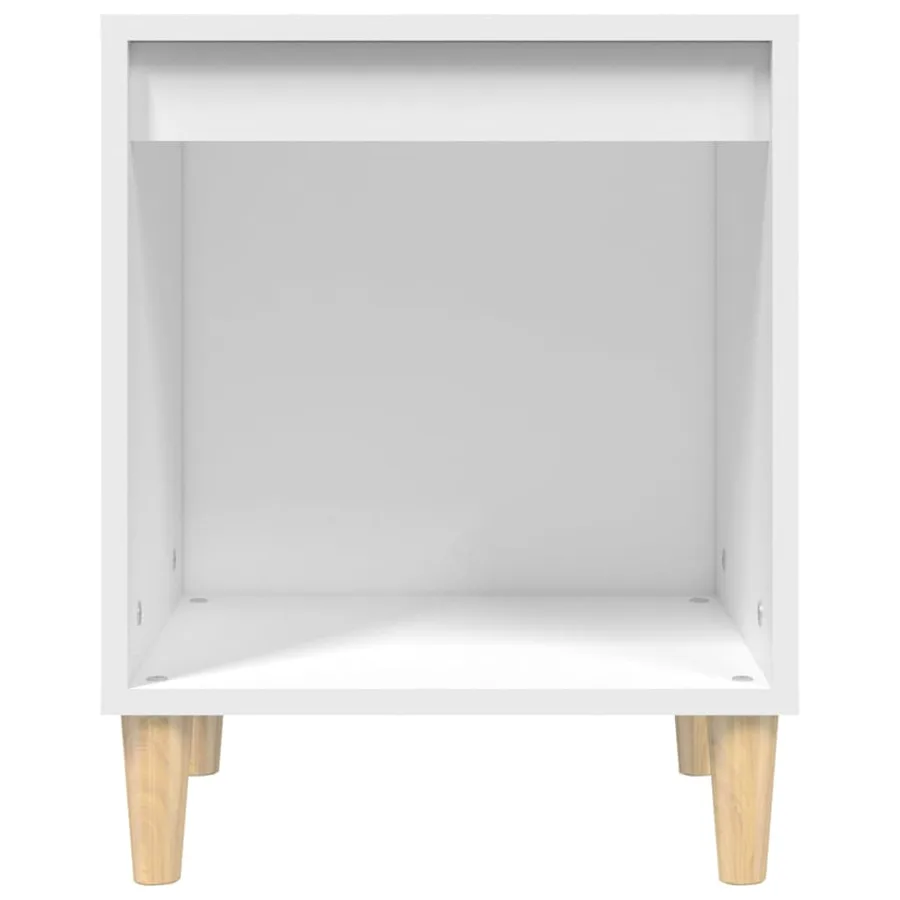 Table de chevet Blanc 40x35x50 cm Bois d’ingénierie - 5