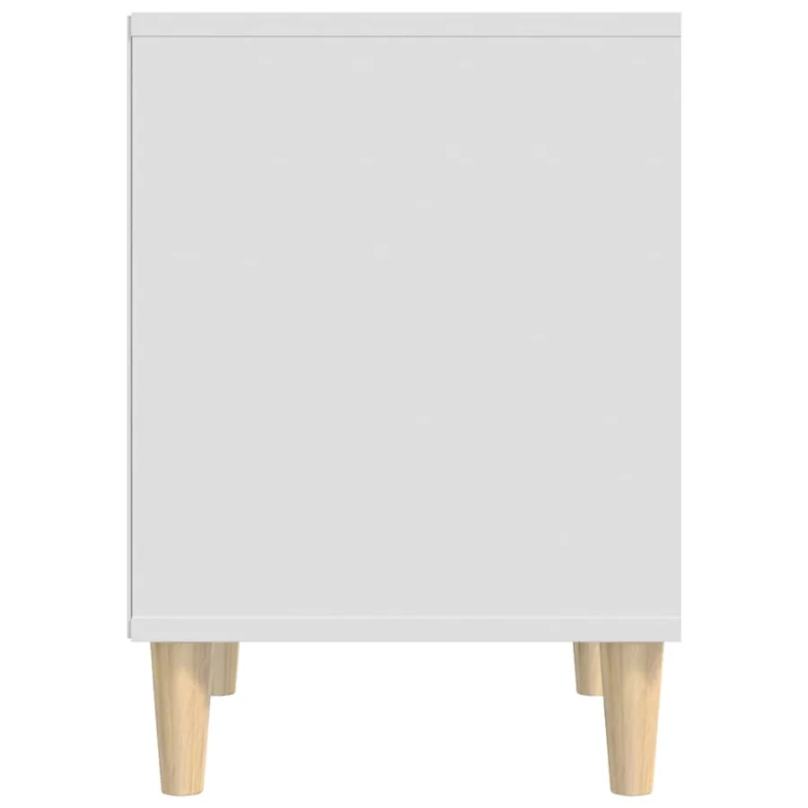 Table de chevet Blanc 40x35x50 cm Bois d’ingénierie - 6