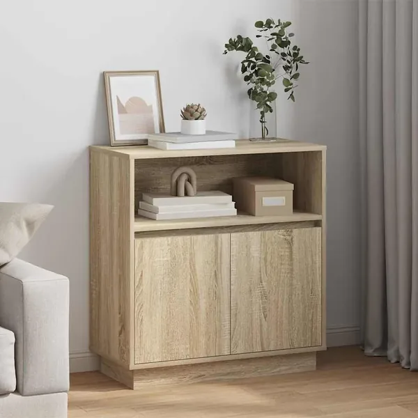 Buffet LED Chêne Sonoma 71 x 34,5 x 75 cm Bois d'ingénierie