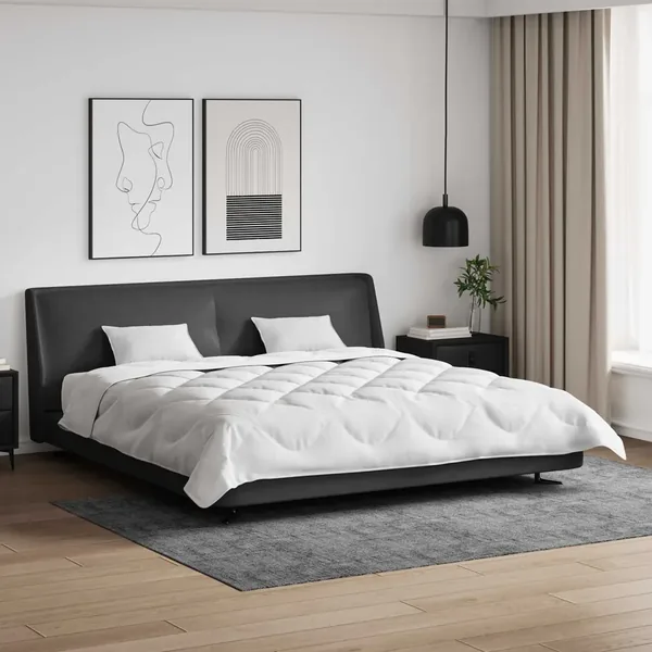 Couette avec Oreillers avec oreiller 3 pcs Blanc Microfibre
