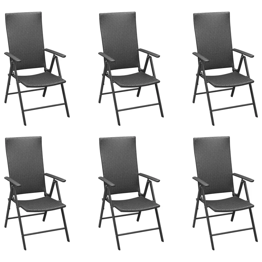 Ensemble à manger de jardin 7 pcs noir - 5