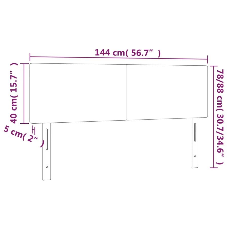 Têtes de lit Taupe 144x5x78/88 cm Tissu - 8