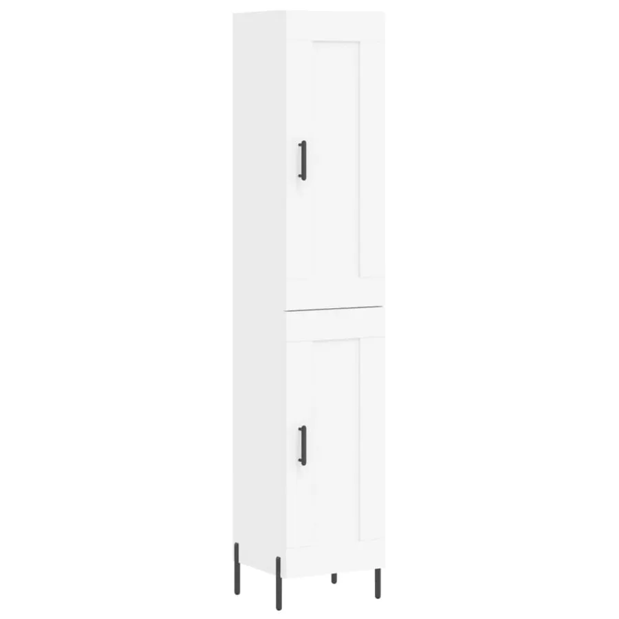 Buffet haut Blanc 34,5x34x180 cm Bois d'ingénierie - 2