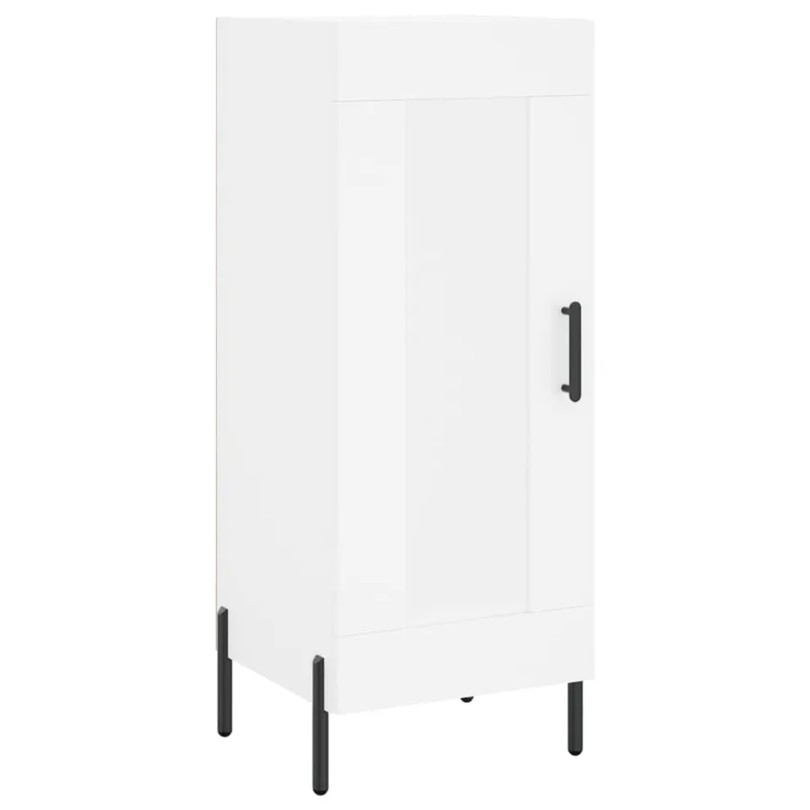 Buffet haut Blanc 34,5x34x180 cm Bois d'ingénierie - 5