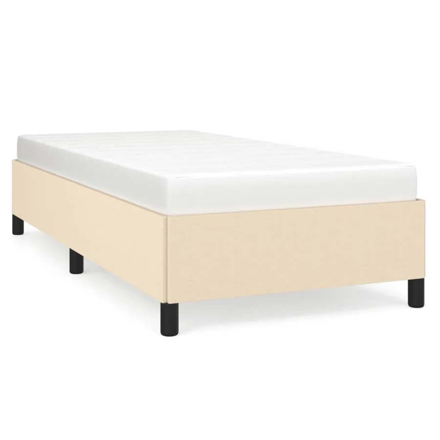 Cadre de lit sans matelas crème 80x200 cm tissu - 2