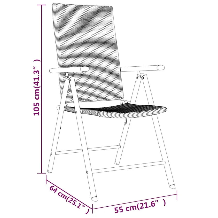 Ensemble à manger de jardin 7 pcs Noir - 7
