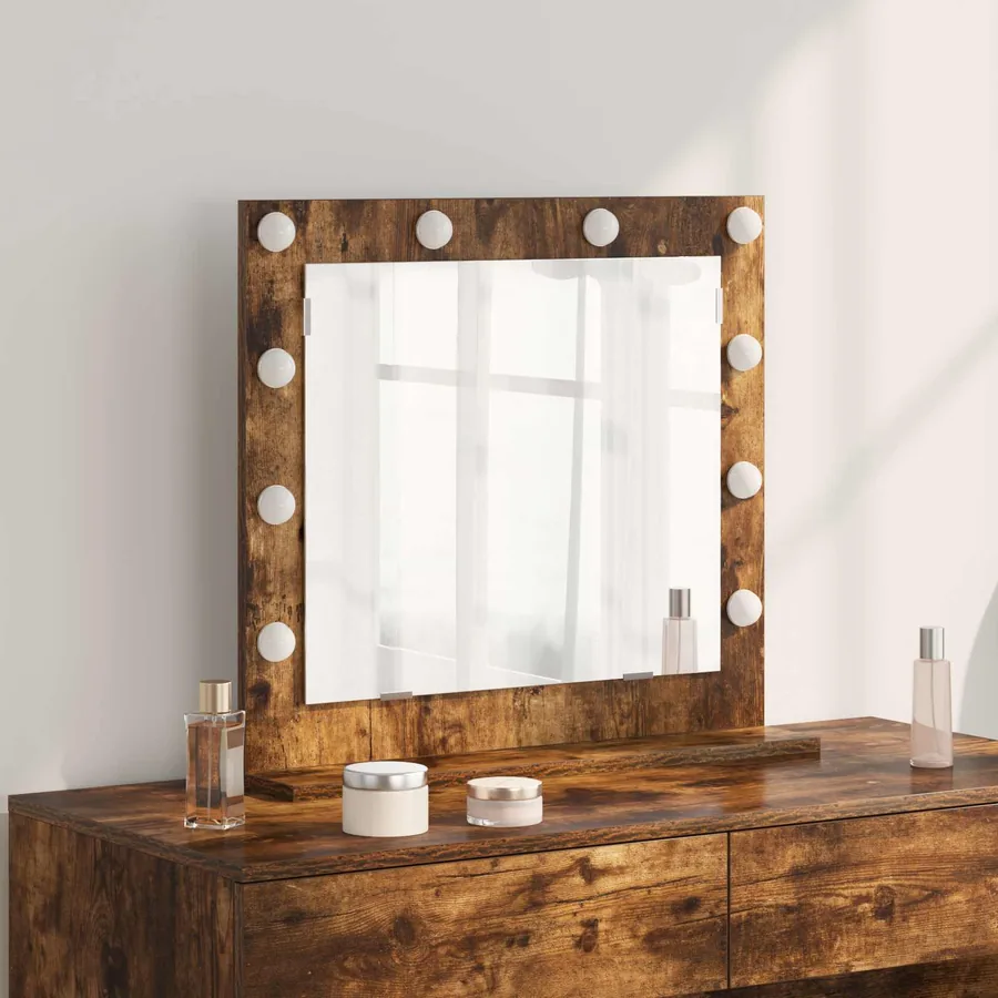 Miroir de vanité Rectangulaire Chêne fumé 60 x 55 x 18 cm